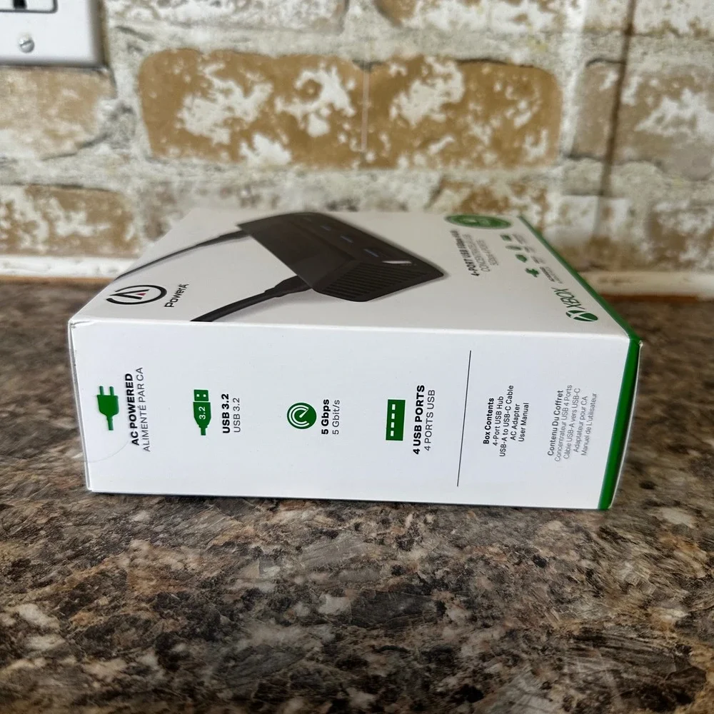 PowerA 4-Port USB 5Gbps Hub for Xbox Series X|S One Black New Sealed High Speed